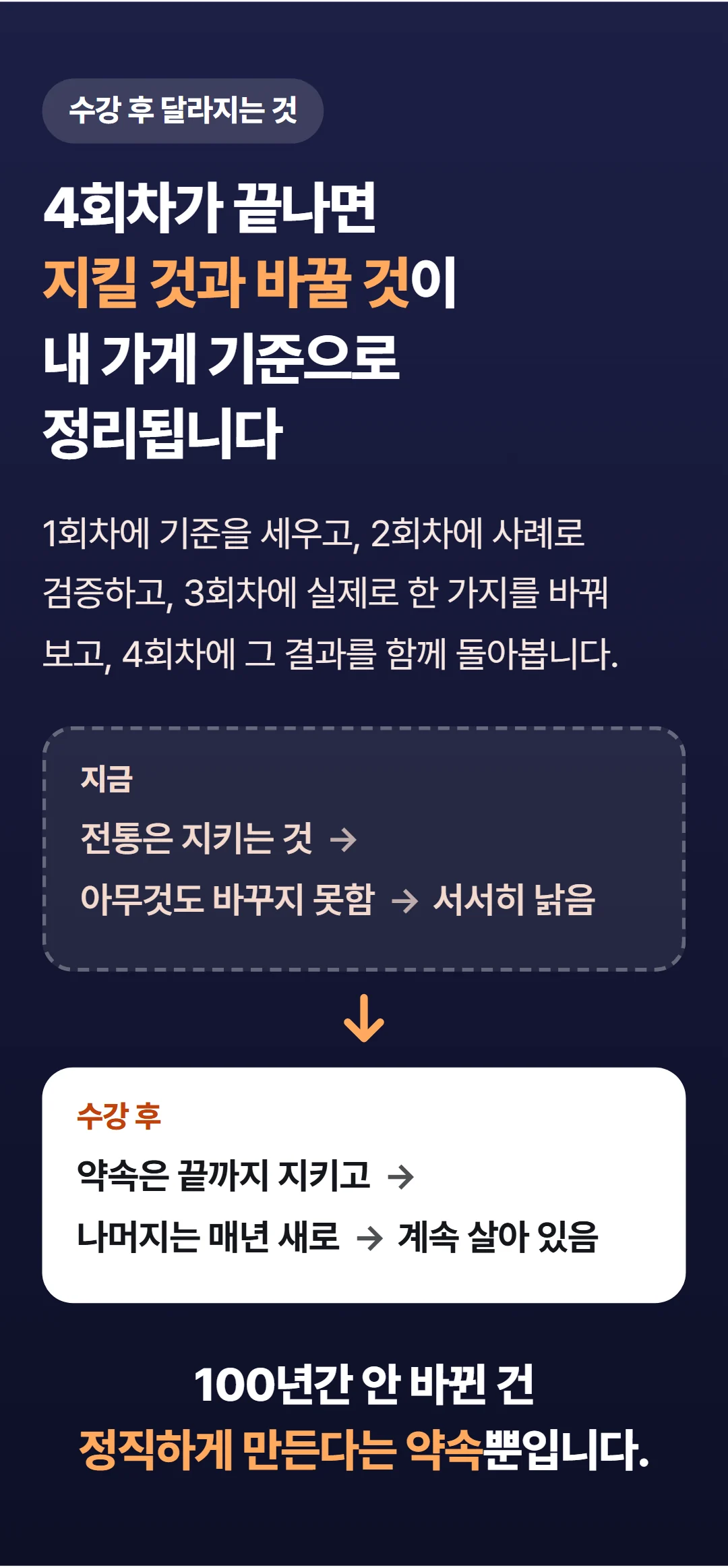 100년 노포가 살아남는 법 — 전통, 위기, 그리고 선택의 기록 — 수강 후 달라지는 것